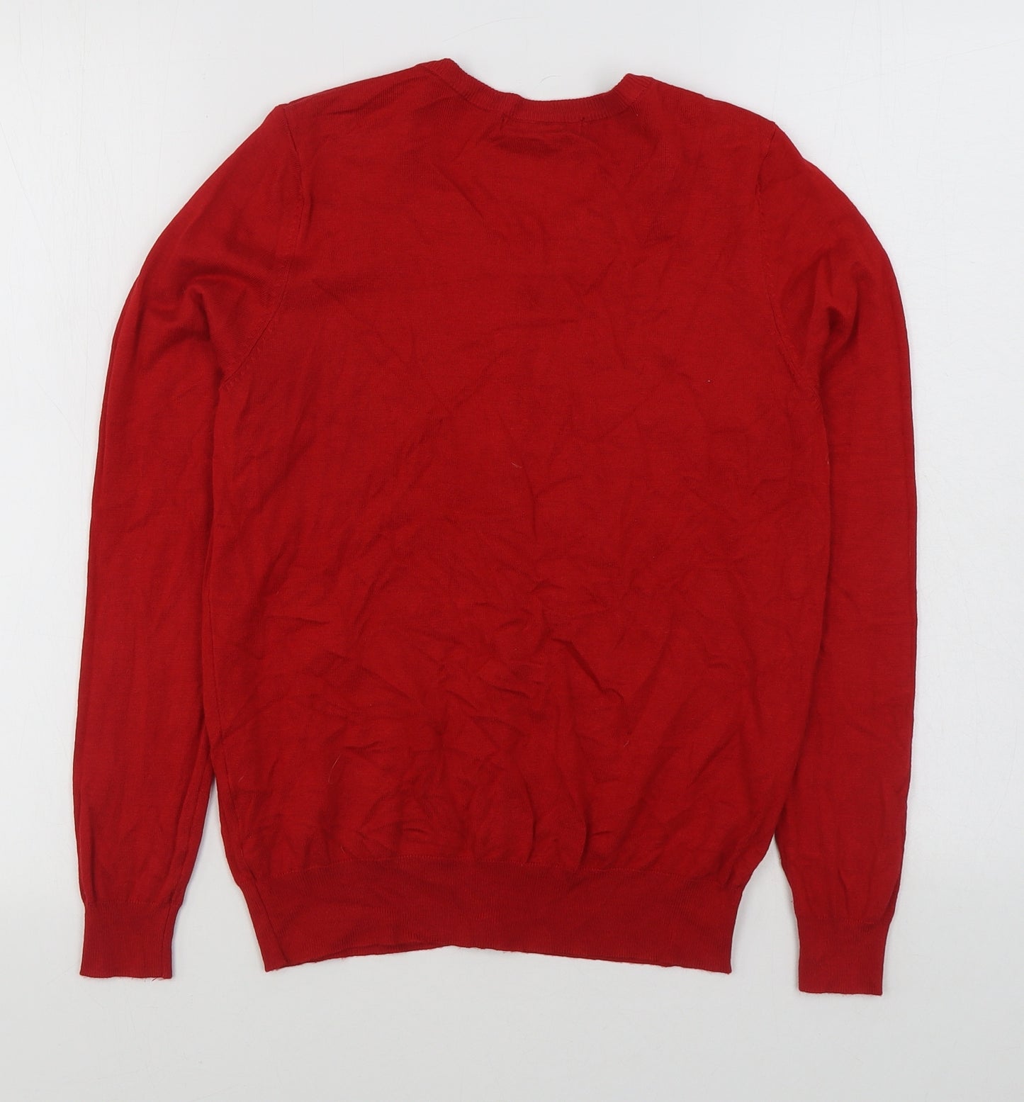 George Womens Red V-Neck  Viscose Cardigan Jumper Size 10