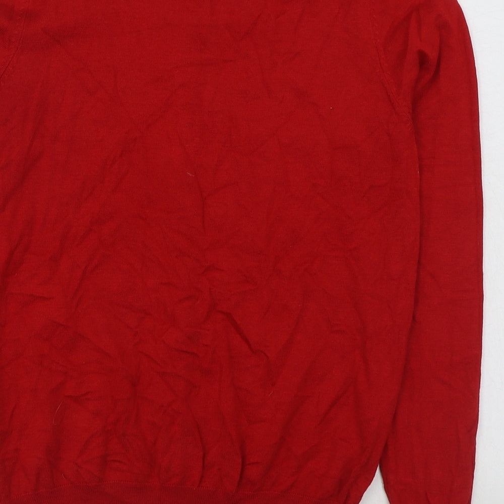 George Womens Red V-Neck  Viscose Cardigan Jumper Size 10