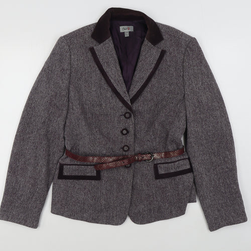 Oscar B Womens Purple   Jacket Blazer Size 14  Button