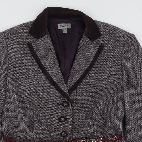 Oscar B Womens Purple   Jacket Blazer Size 14  Button