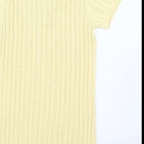 SheIn Girls Yellow  Polyester Jumper Dress  Size 11-12 Years  Collared Button