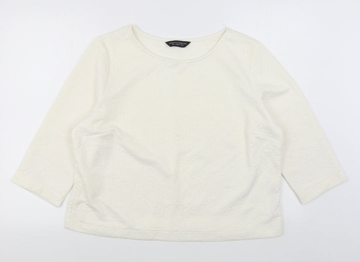 Dorothy Perkins Womens White  Polyester Pullover Sweatshirt Size 18  Pullover