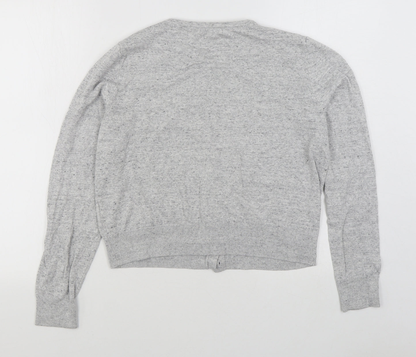 H&M Womens Grey Round Neck  Viscose Cardigan Jumper Size M