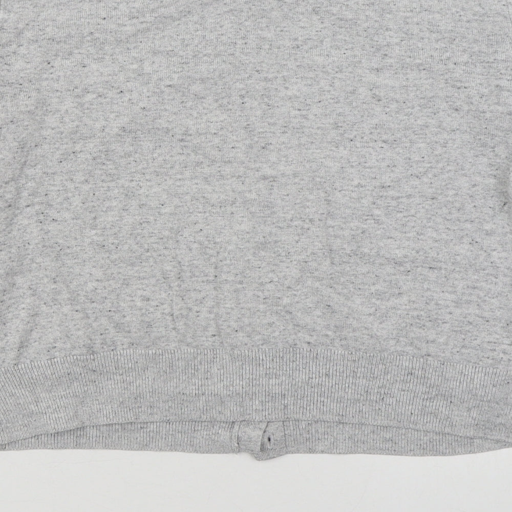 H&M Womens Grey Round Neck  Viscose Cardigan Jumper Size M