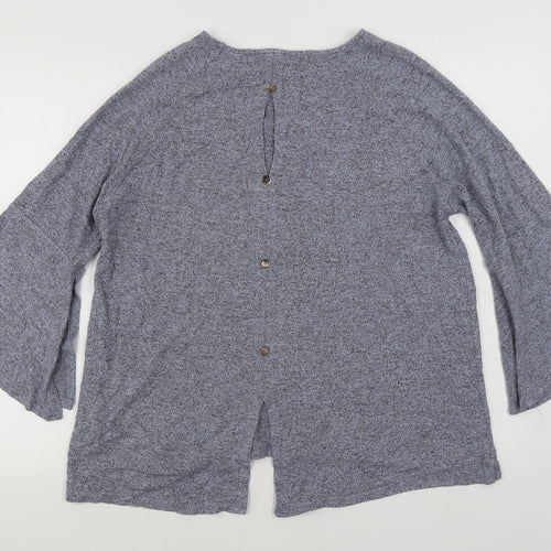 COIN 1804 Womens Blue  Rayon Pullover Sweatshirt Size L  Pullover