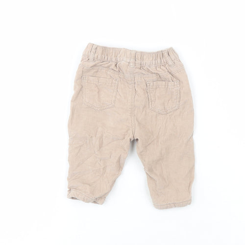 NEXT Boys Beige  100% Cotton Cargo Trousers Size 3-6 Months