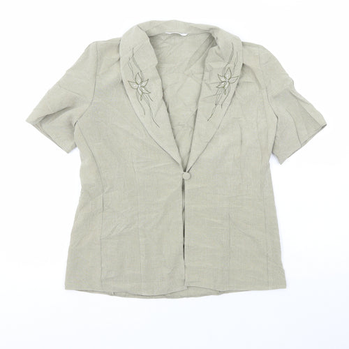 Berkertex Womens Green  Polyester Basic Button-Up Size 12 Collared