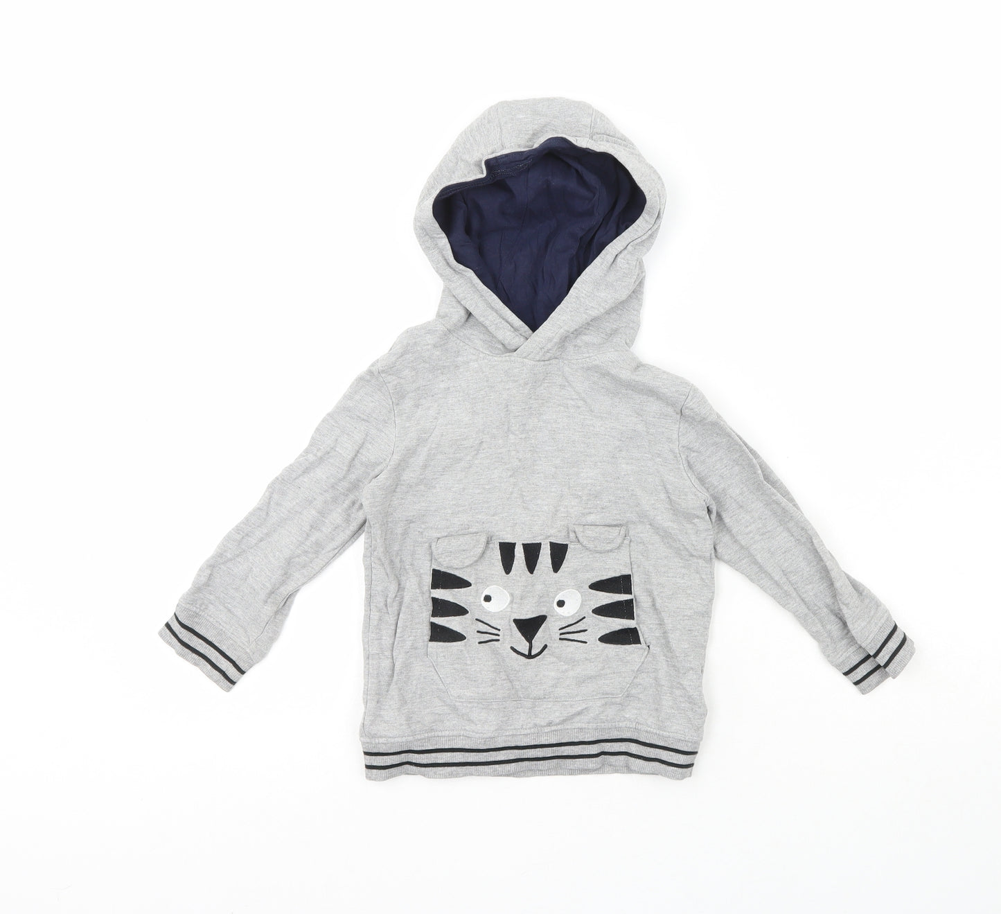 Blue Zoo Boys Grey Crew Neck  Cotton Pullover Jumper Size 3-4 Years