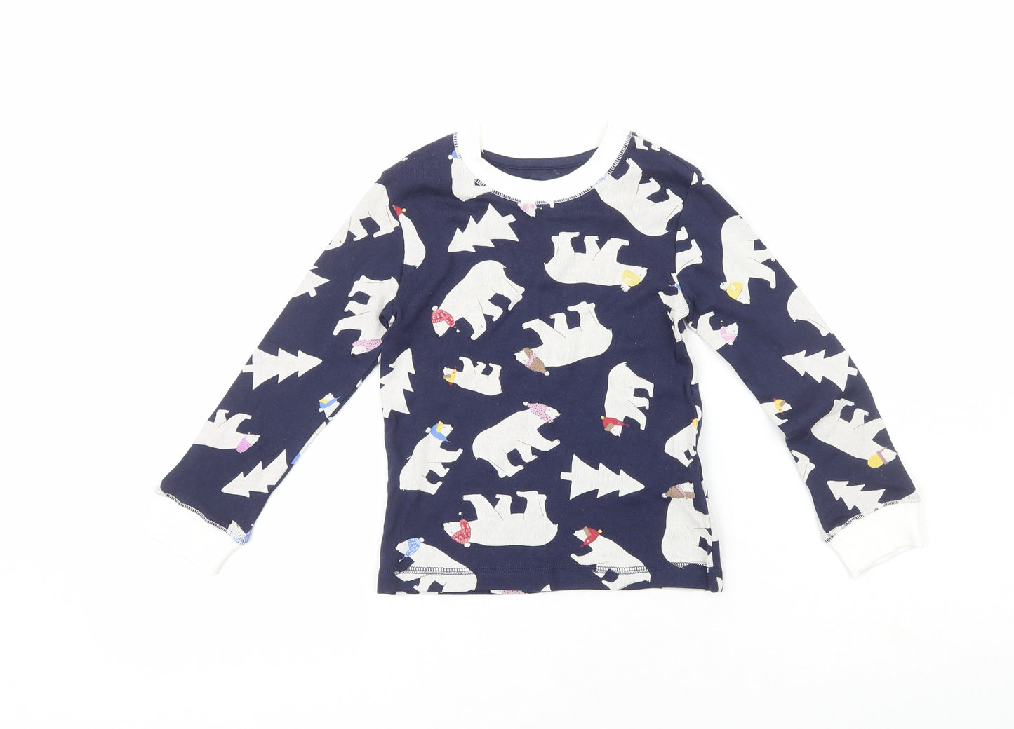 Leigh Tucker Girls Blue  100% Cotton Pullover Casual Size 3-4 Years Crew Neck