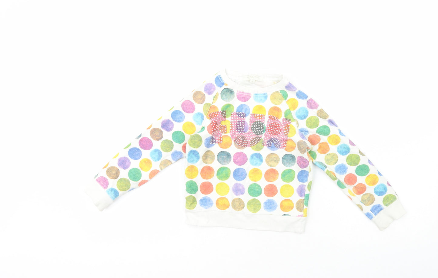 Silvian Heach Girls Multicoloured Polka Dot Cotton Pullover Sweatshirt Size 4 Years   - Fun