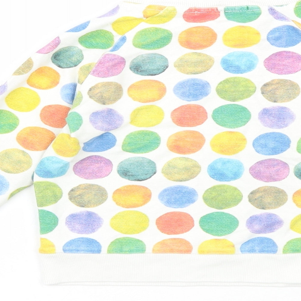 Silvian Heach Girls Multicoloured Polka Dot Cotton Pullover Sweatshirt Size 4 Years   - Fun