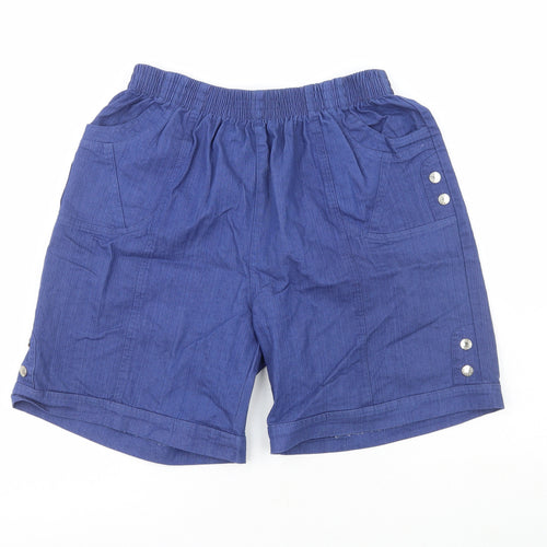 Mundo Womens Blue  Cotton Cut-Off Shorts Size L L7 in Regular