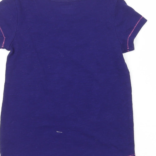 Cherokee Girls Purple  Cotton Pullover T-Shirt Size 3-4 Years Crew Neck  - Adventure is out there