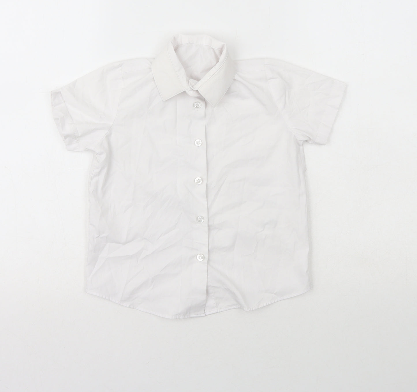 George Girls White  Polyester Basic Button-Up Size 4-5 Years Collared