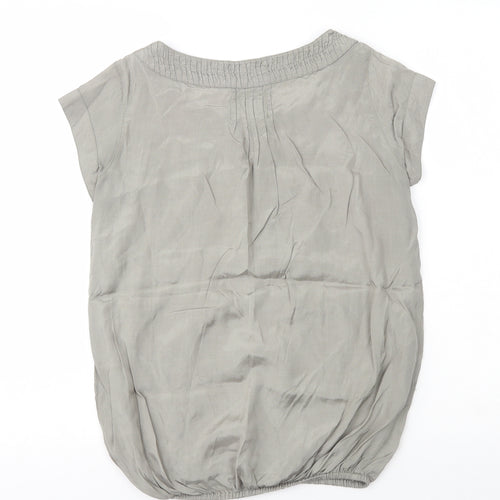 River Island Womens Green  Viscose Basic T-Shirt Size 6 Boat Neck