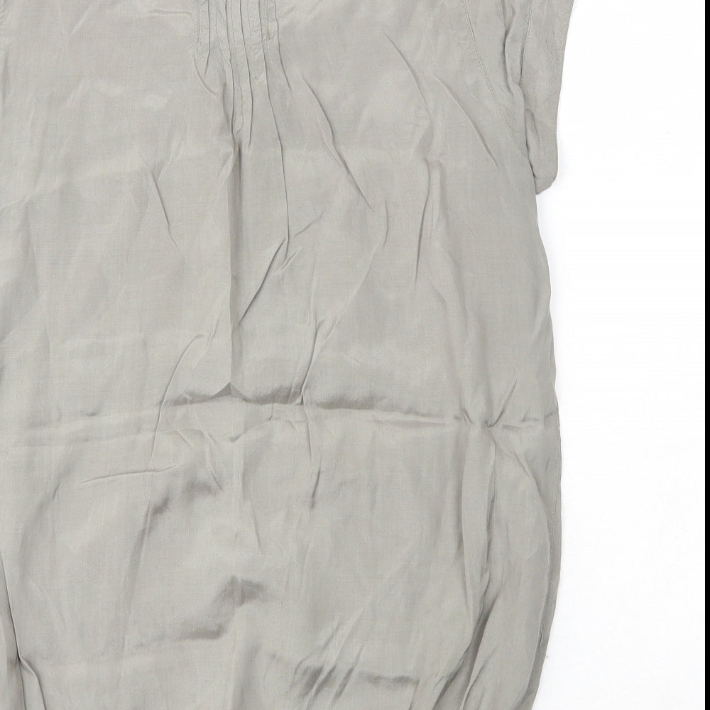 River Island Womens Green  Viscose Basic T-Shirt Size 6 Boat Neck