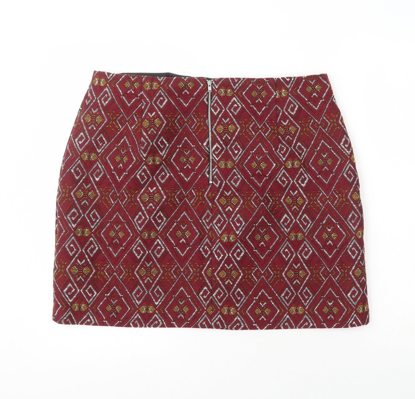 New Look Womens Multicoloured Geometric Cotton Straight & Pencil Skirt Size 16