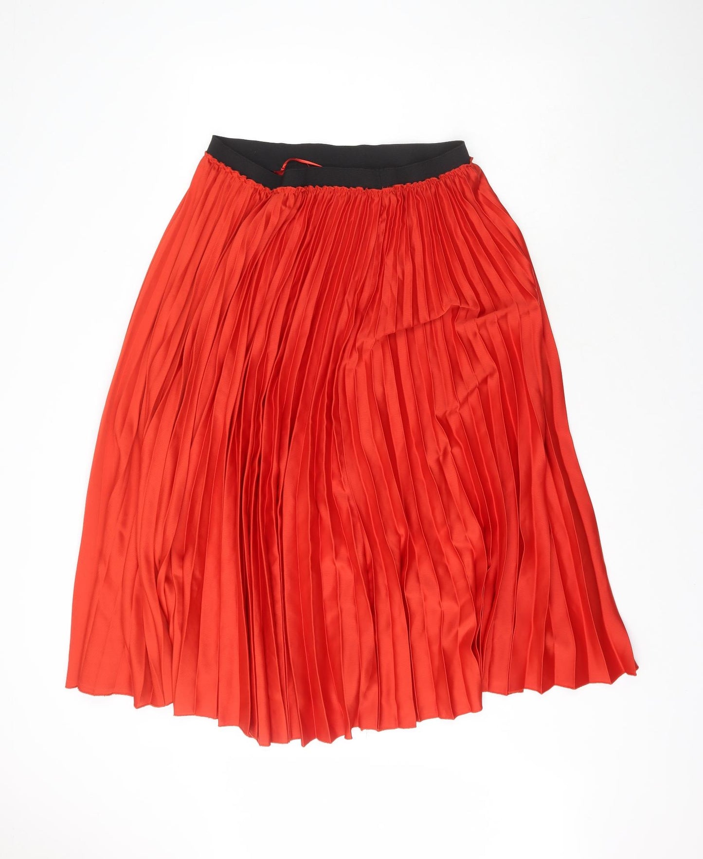 F&F Womens Red  Polyester Pleated Skirt Size 16