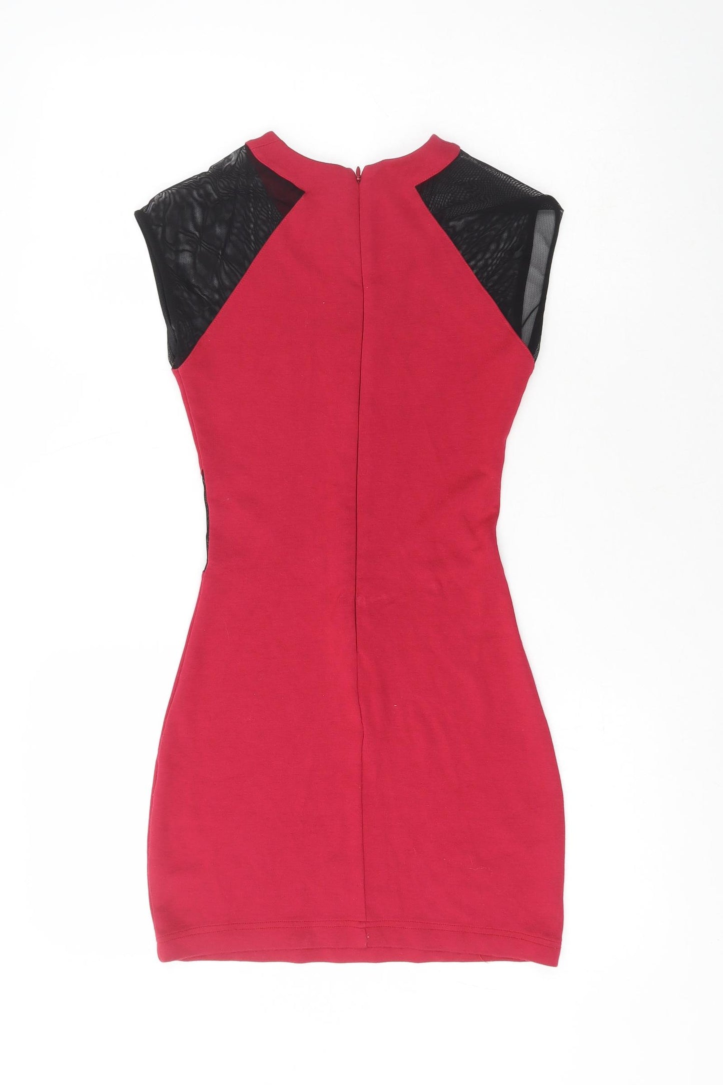 French Connection Womens Red  Polyester Pencil Dress  Size 6  Crew Neck
