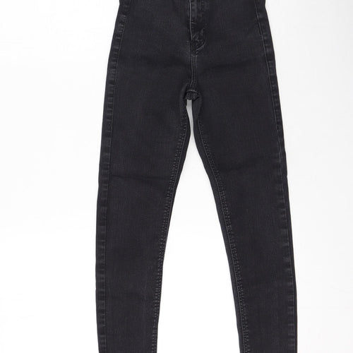 Topshop Womens Grey  Cotton Skinny Jeans Size 24 L32 in Regular