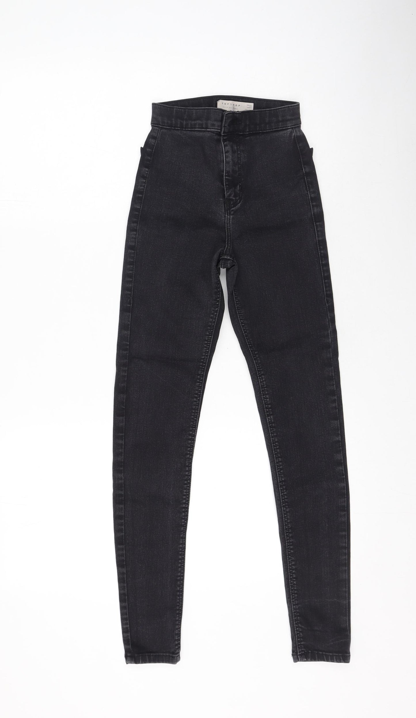 Topshop Womens Grey  Cotton Skinny Jeans Size 24 L32 in Regular