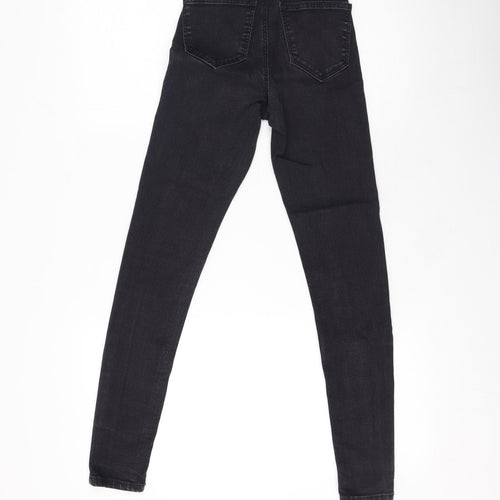 Topshop Womens Grey  Cotton Skinny Jeans Size 24 L32 in Regular
