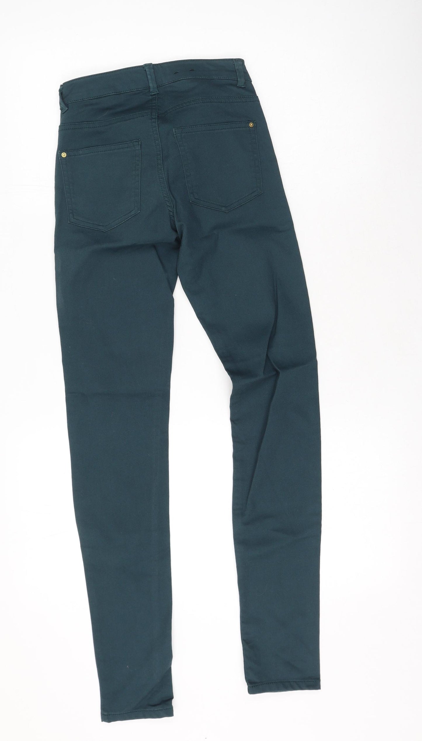 H&M Womens Green  Cotton Skinny Jeans Size 32 L28 in Regular