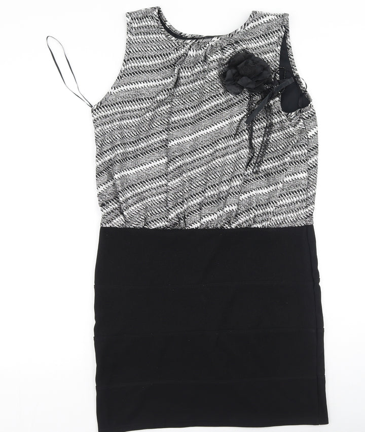 Quiz Womens Grey Polyester Bodycon Size 16 Round Neck