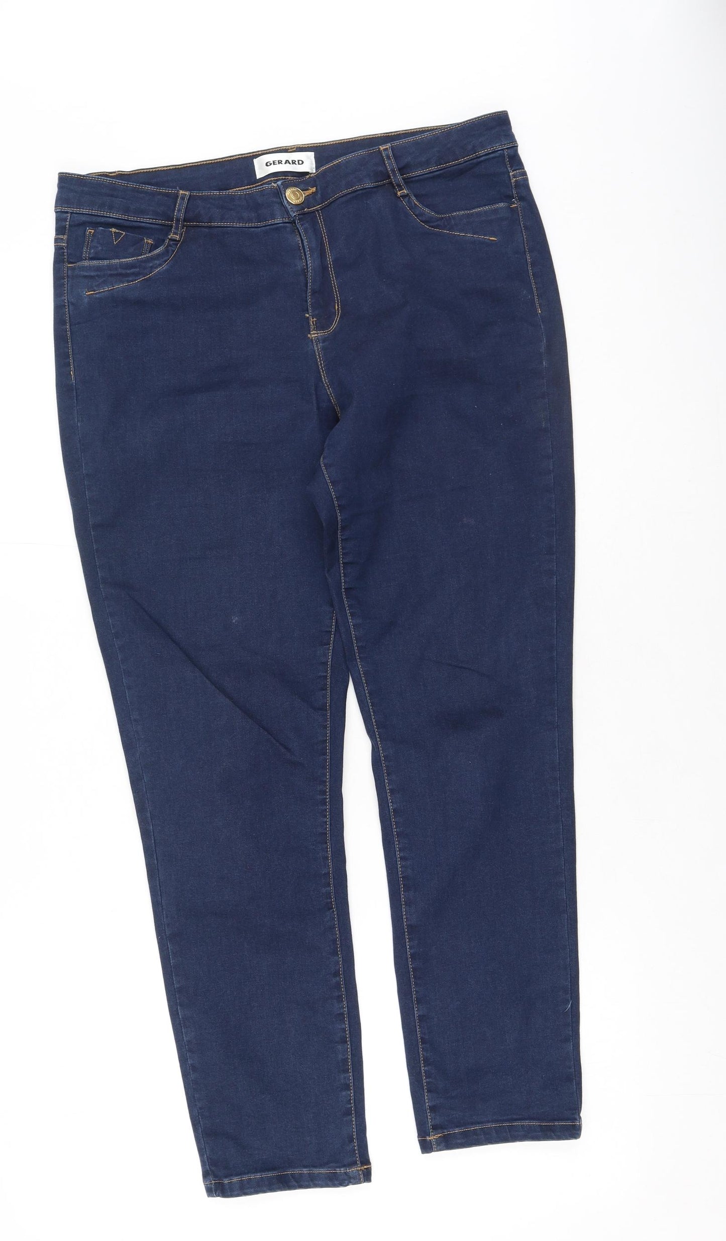 Gerard Womens Blue  Cotton Straight Jeans Size 14 L28 in Regular