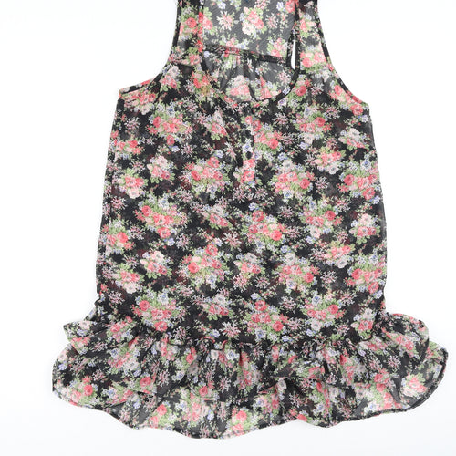 Evie Womens Multicoloured Floral Polyester Camisole Tank Size 10 Round Neck
