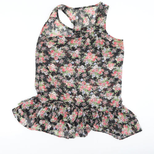 Evie Womens Multicoloured Floral Polyester Camisole Tank Size 10 Round Neck