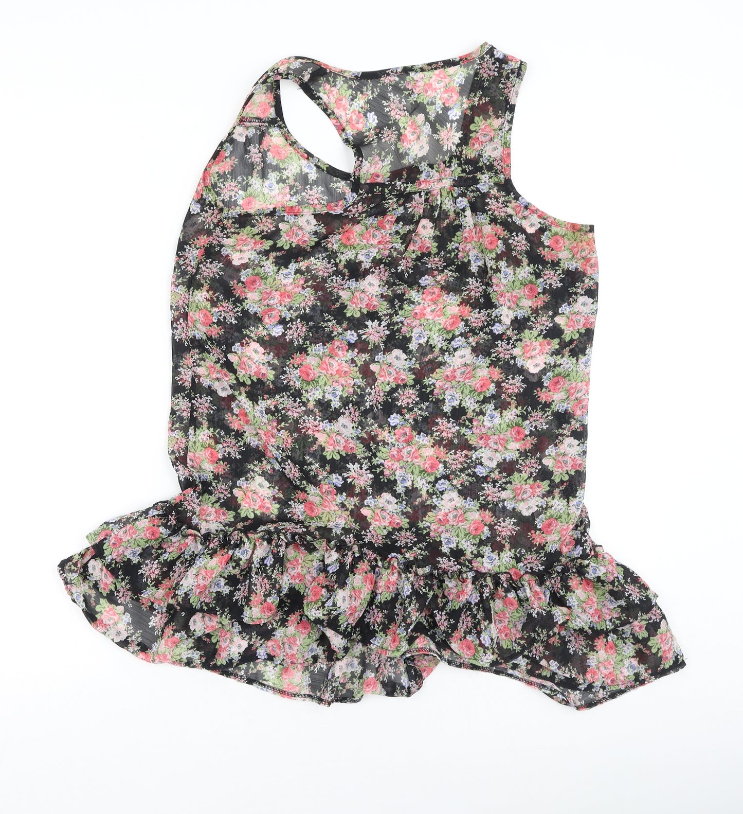 Evie Womens Multicoloured Floral Polyester Camisole Tank Size 10 Round Neck