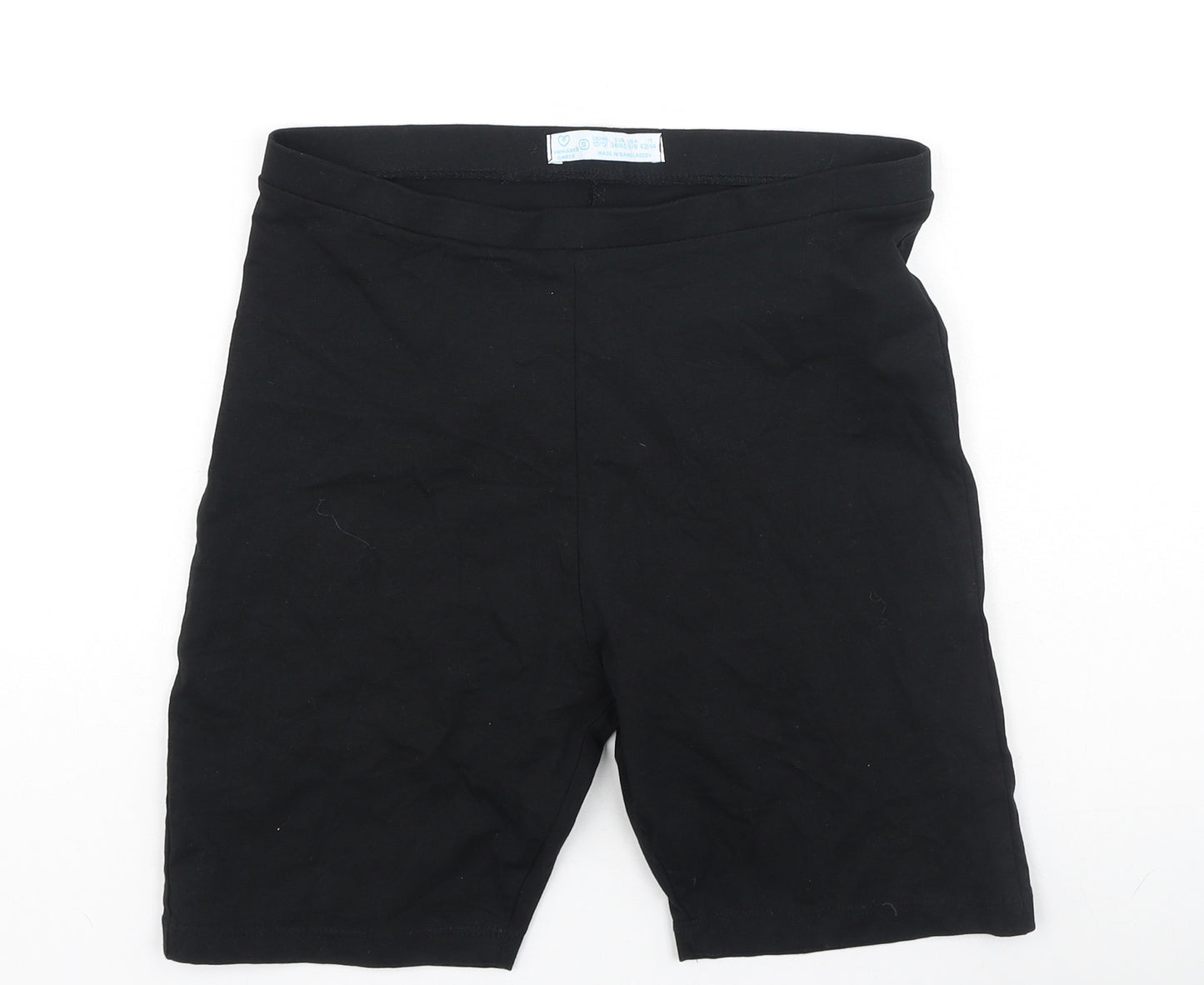Primark Womens Black  Cotton Sweat Shorts Size S L6 in Regular