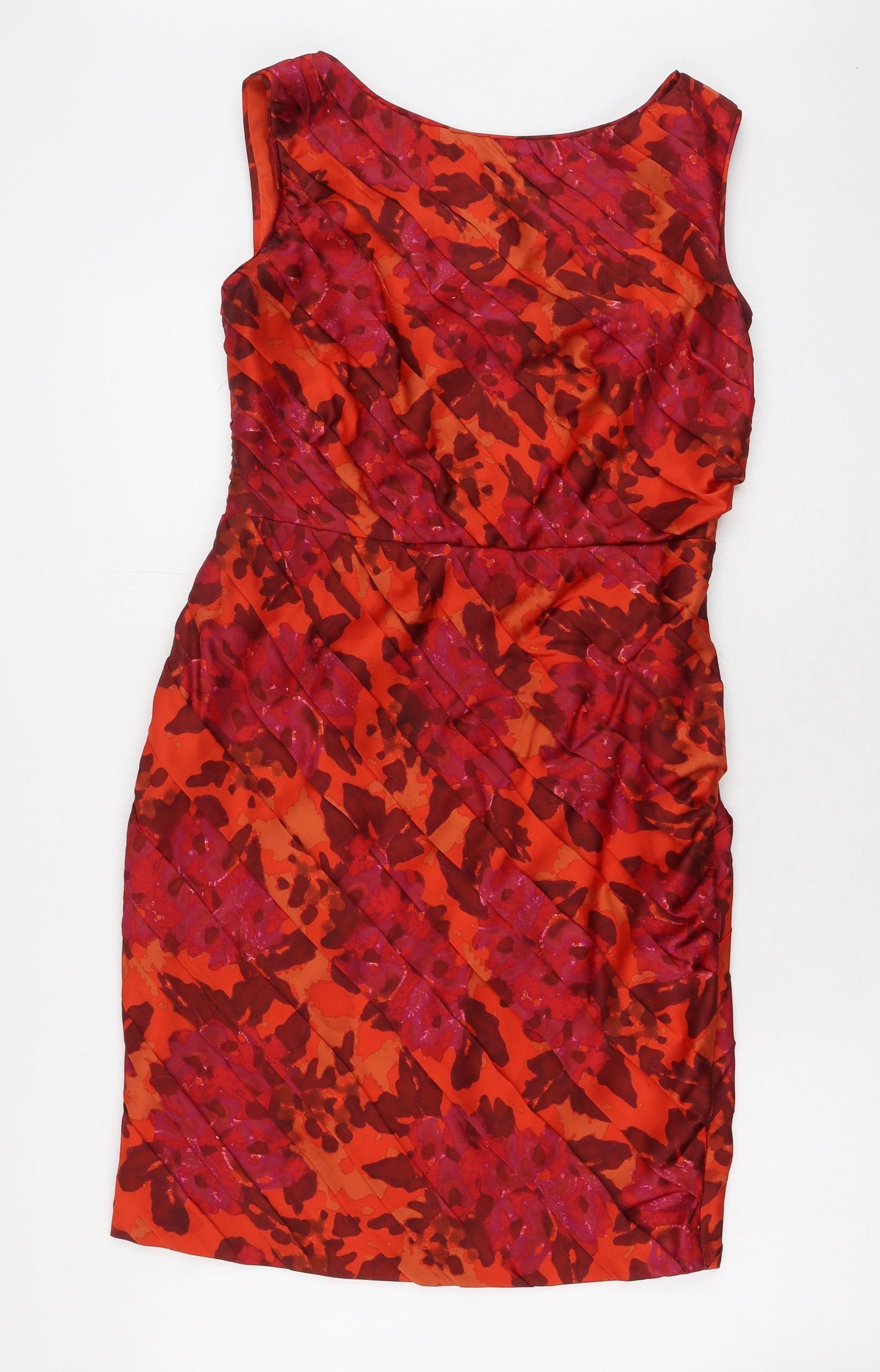 Coast Womens Multicoloured Floral Polyester Bodycon  Size 12  Round Neck