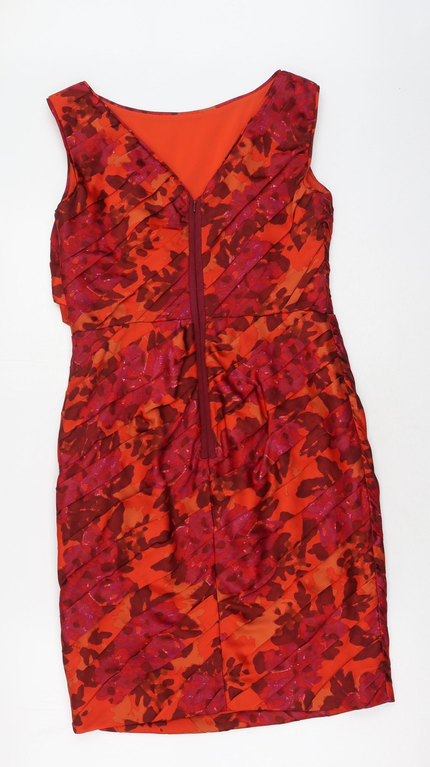 Coast Womens Multicoloured Floral Polyester Bodycon  Size 12  Round Neck