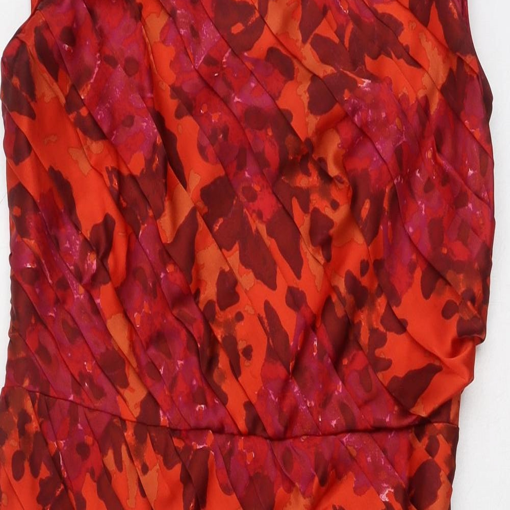 Coast Womens Multicoloured Floral Polyester Bodycon  Size 12  Round Neck