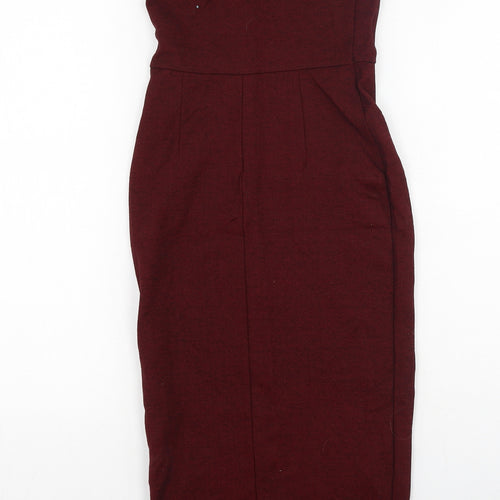 FOREVER 21 Womens Red  Polyester Bodycon  Size S  Off the Shoulder