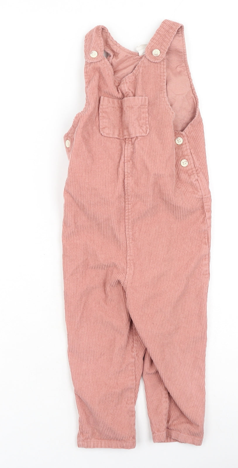 H&M Girls Pink  Cotton Dungaree One-Piece Size 2-3 Years