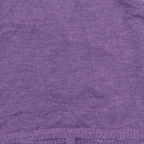 Preworn Womens Purple Round Neck  Acrylic Full Zip Jumper Size S