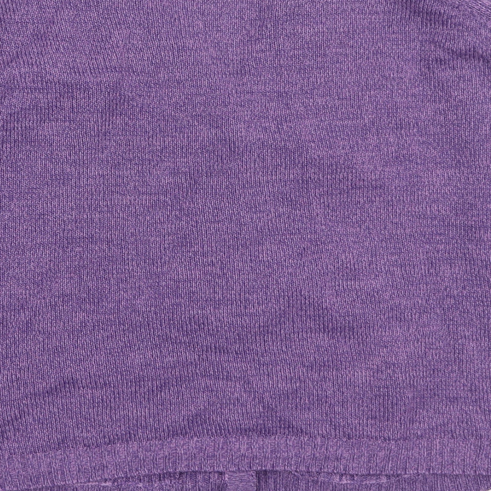 Preworn Womens Purple Round Neck  Acrylic Full Zip Jumper Size S