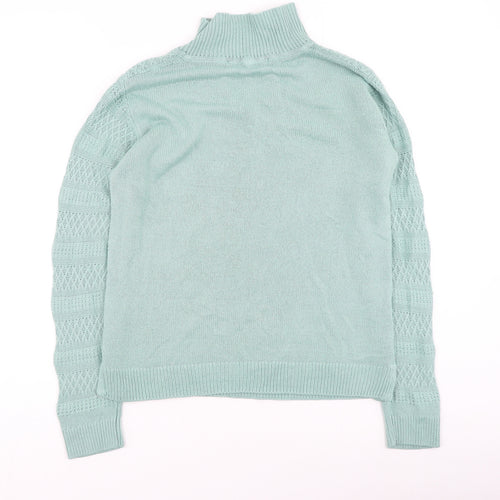 EWM Womens Green Collared  Acrylic Pullover Jumper Size S