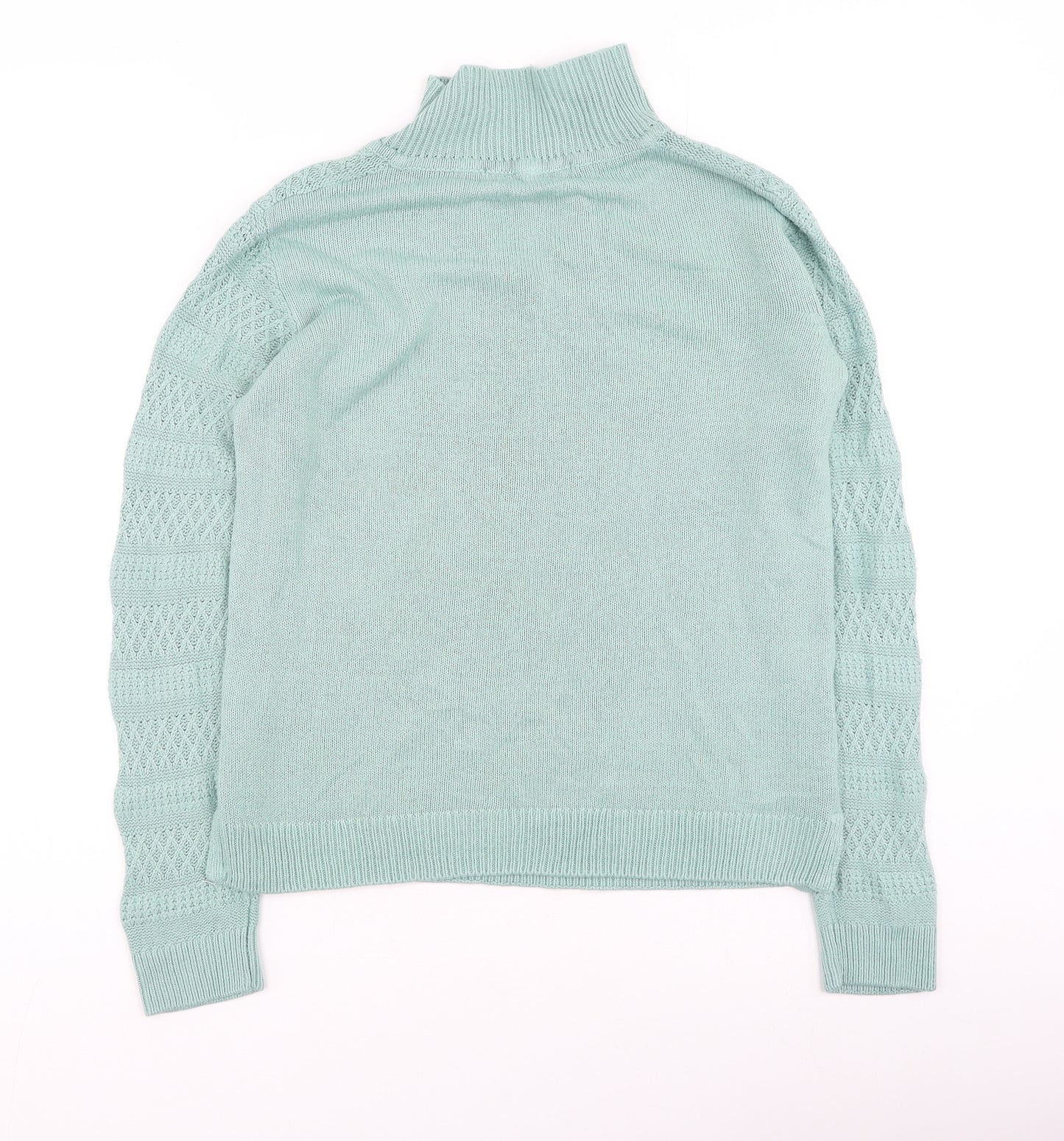 EWM Womens Green Collared  Acrylic Pullover Jumper Size S