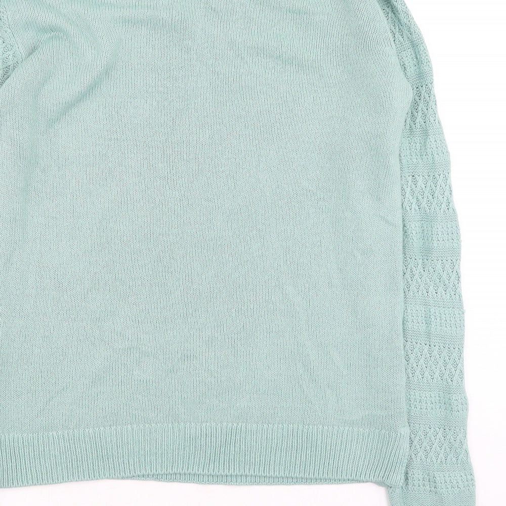 EWM Womens Green Collared  Acrylic Pullover Jumper Size S