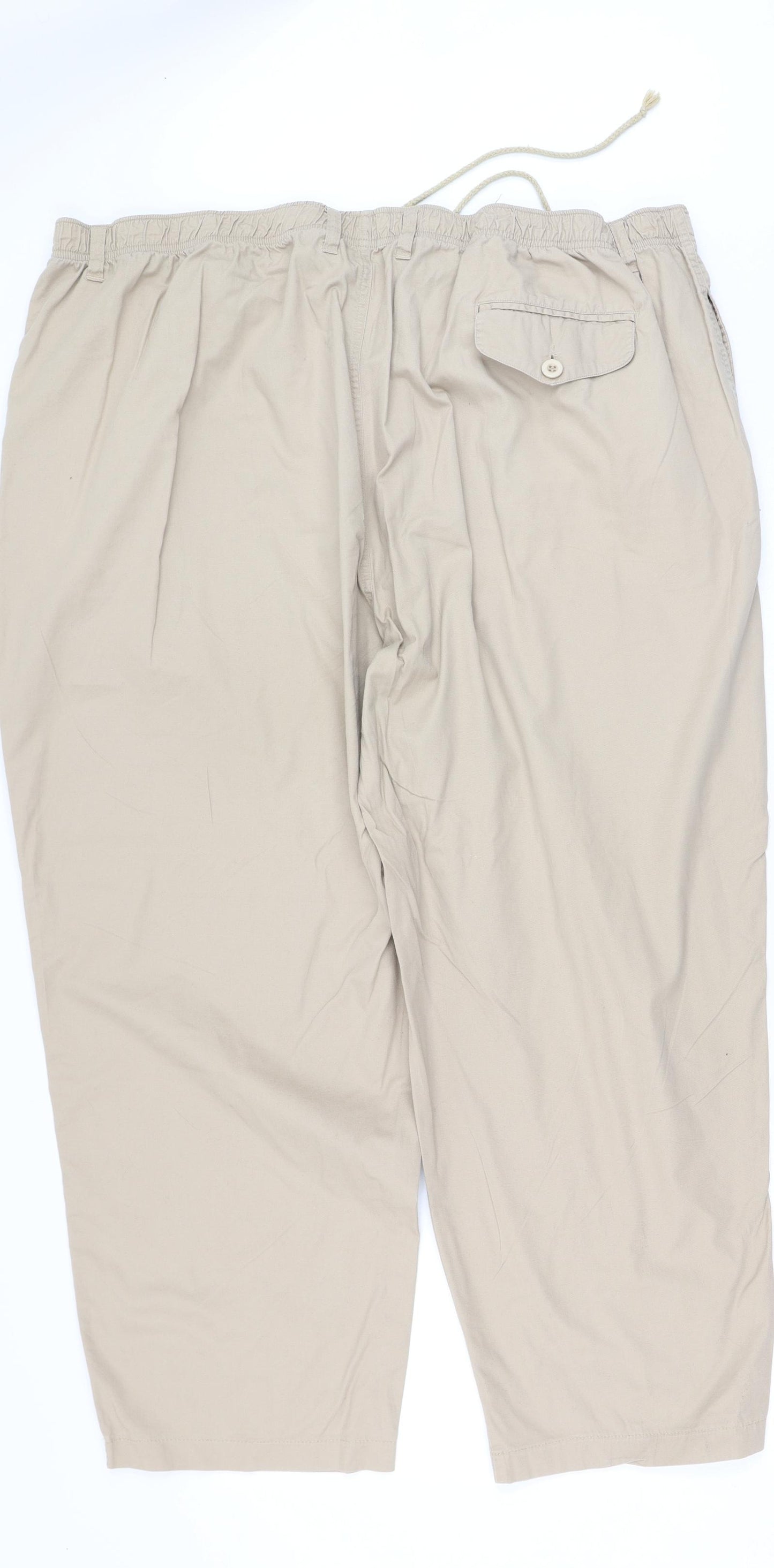 Pegasus Mens Beige  Cotton Chino Trousers Size 4XL L32 in Regular