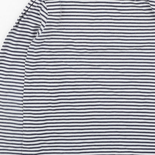 Primark Girls Blue Striped Cotton Basic Casual Size 10-11 Years Round Neck