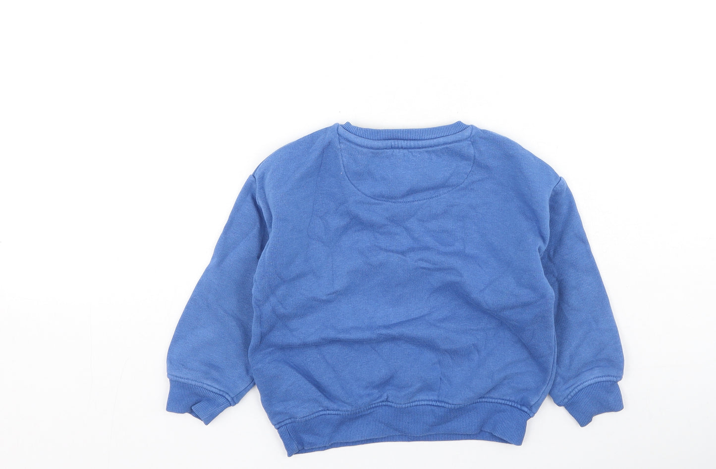 Marks and Spencer Boys Blue Round Neck  Cotton Pullover Jumper Size 2-3 Years   - Batman