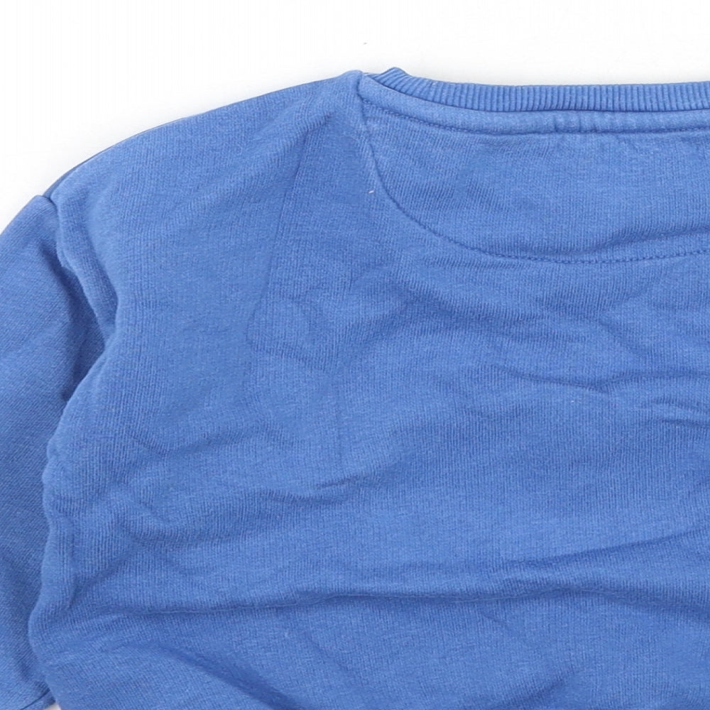 Marks and Spencer Boys Blue Round Neck  Cotton Pullover Jumper Size 2-3 Years   - Batman