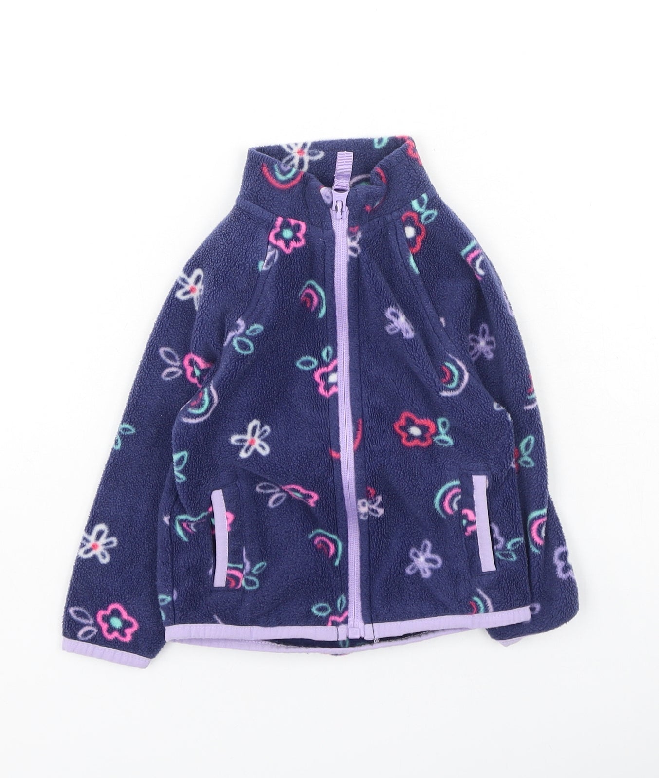 Dunnes Stores Girls Multicoloured Geometric Polyester Full Zip Jumper Size 12-18 Months