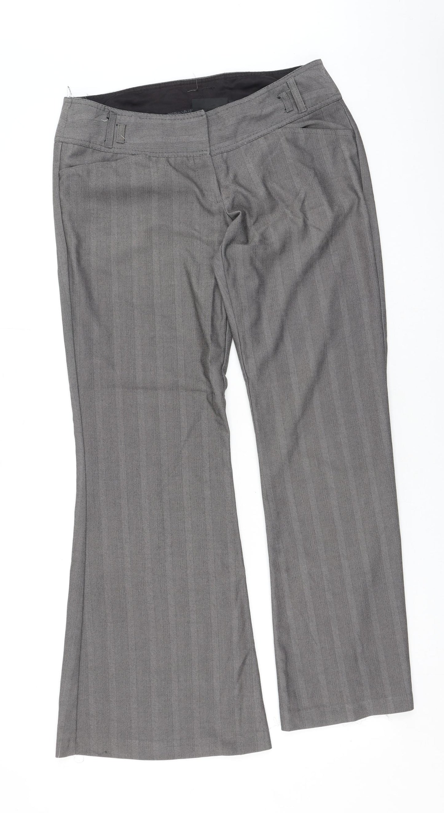 New Look Womens Brown  Polyester Trousers  Size 12 L28 in Regular