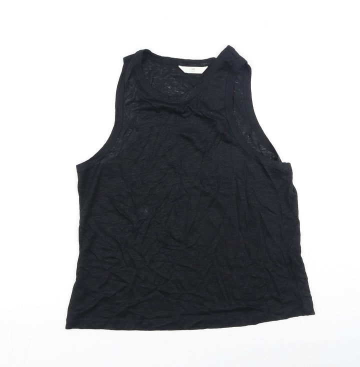H&M Womens Black Polyester Camisole Tank Size L Scoop Neck